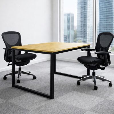 Bàn làm việc chân sắt vuông 1m2x1m2