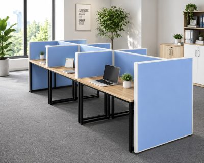 Cụm bàn vách ngăn 6 người ngồi