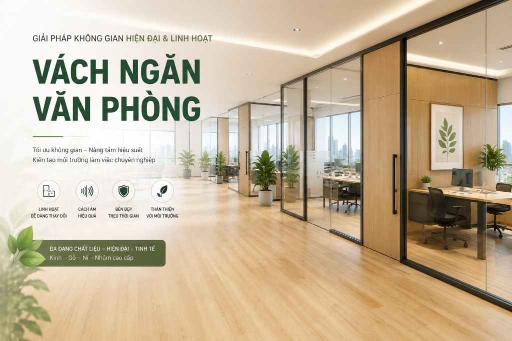 Vách ngăn kính văn phòng