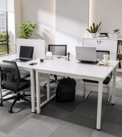 Bàn làm việc chân sắt vuông 1m2 x 1m2