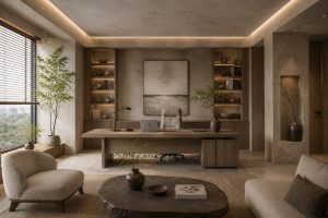 Thiết kế phòng giám đốc phong cách Wabi-Sabi
