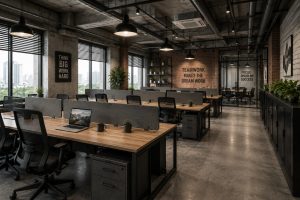 Thiết kế văn phòng kiểu industrial