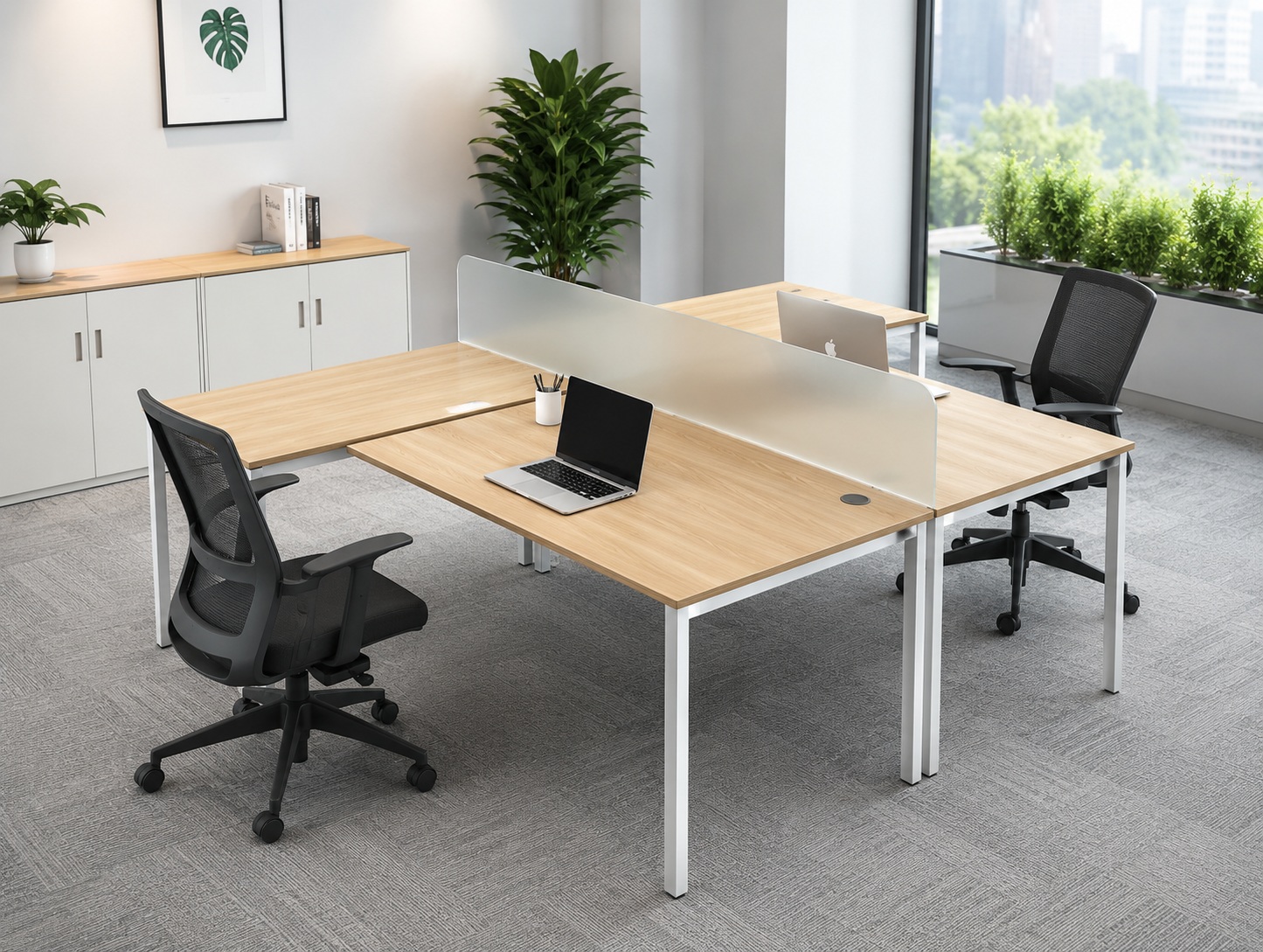 Bàn làm việc chân sắt vuông BLV01-NV