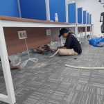 Thảm sàn vuông 50x50 ơt tân bình thi công xong